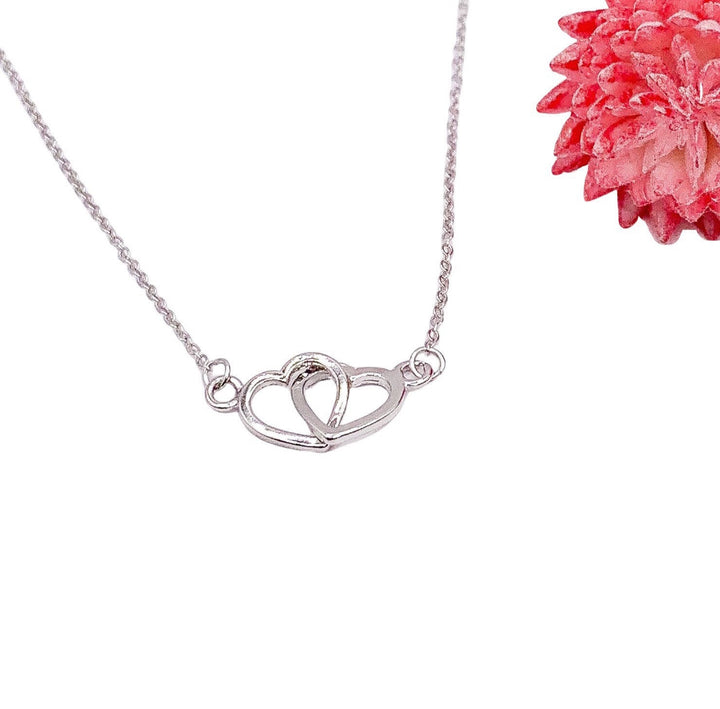 Collier 2 cœurs, Collier double cœur, Cadeau pour amoureux, Bijou pour grand-mère, Collier pour maman de deux enfants, Bijou de maternité, Cadeau d'anniversaire pour maman