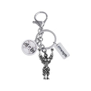 Bodybuilder Keychain, 45lb Weight Plate Charm, Weightlifting Keychain, Fitness Competition Gift, Strength Keyring, Gym Addict Gift for Him