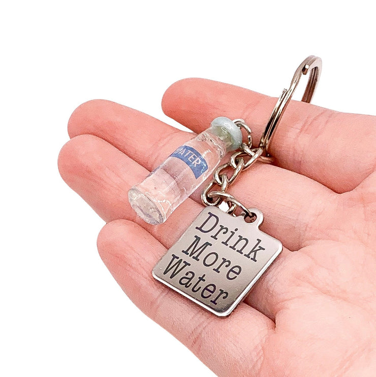 Drink More Water Keychain, Hydration Reminder, Motivational Water Keyring, Mini Waterbottle Charm, Motivational Water Bottle, Hydrate More