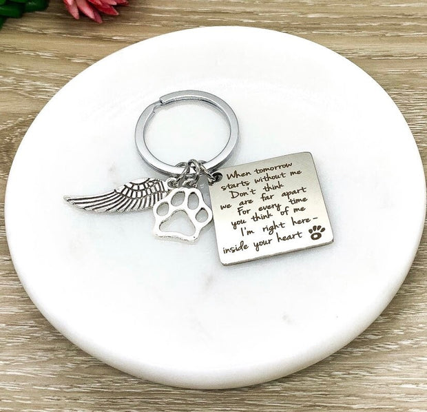 Pet Memorial Keychain, Remembrance Gift, Loss of Dog, Loss of Cat, Loss of Pet, Dog Memorial, Cat Memorial, Grieving Pet Owner Gift