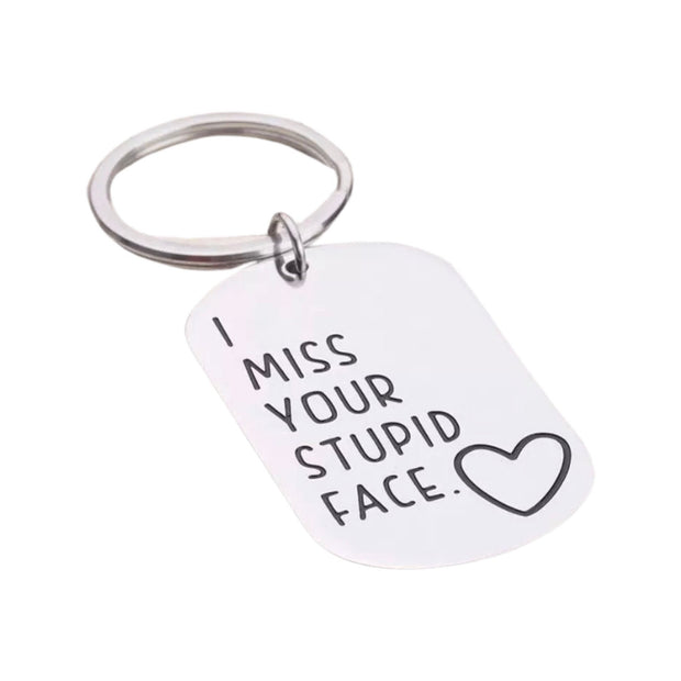 I Miss Your Stupid Face Keychain, Funny Friendship Keychain, Best Bitches Gift, Gift for Best Friend, Humorous Birthday Gift for Her, Sister