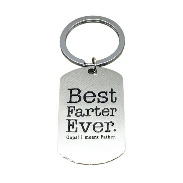 Best Farter Ever Keychain, Funny Dad Keychain, Father’s Day Gift from Son, Unique Dad Gift from Daughter, Humorous Birthday Gift for Him