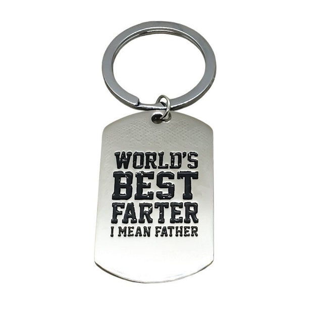 Best Farter Ever Keychain, Funny Dad Keychain, Father’s Day Gift from Son, Unique Dad Gift from Daughter, Humorous Birthday Gift for Him