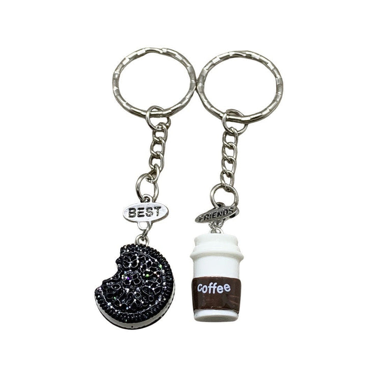 Best Friends Matching Keychains, Coffee Friendship Keychain Set for 2, Best Friends Gifts, Bestie Keychains, BFF Keychain Gift, Birthday