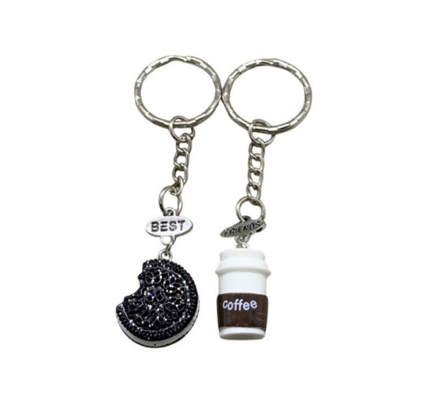 Best Friends Matching Keychains, Coffee Friendship Keychain Set for 2, Best Friends Gifts, Bestie Keychains, BFF Keychain Gift, Birthday