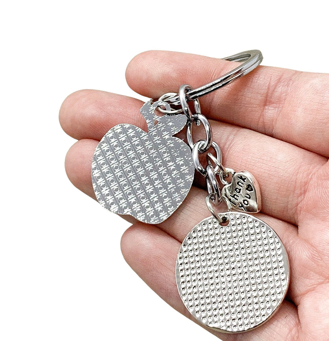 Teach Love Inspire Keychain, Teacher Appreciation Gift, Red Apple Keychain, Gift from Student, School Teacher Thank You Gift