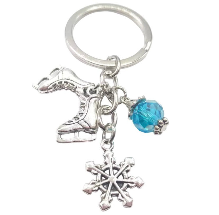 Figure Skating Keychain, Gift for Skater, Figure Skate Charm, Gift for Daughter, Gift for Young Girl, Unique Keychain, Stocking Stuffer