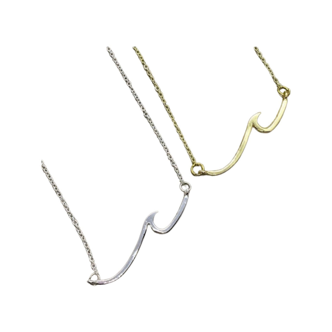 Simple Wave Necklace with Card, Life is Like the Ocean, Beach