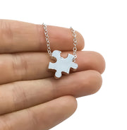 Special Education Teacher, Autism, Puzzle Piece Necklace with Card