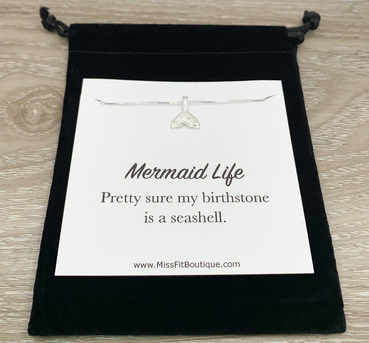 Mermaid Tail Necklace, Mermaid Gift, Beach Necklace, Minimalist Life Gift, Ocean Gift, Beach Life, Friendship Necklace, Mermaid Party Gift