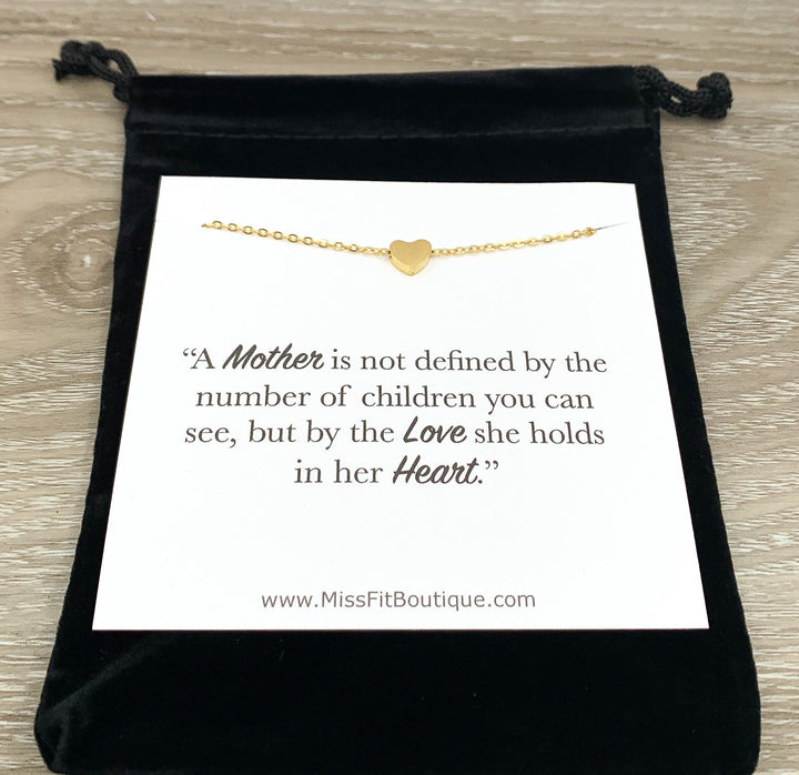 Heart Necklace with Card, Infertility, Miscarriage, Stillborn, Infant Loss