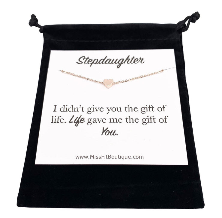 Stepdaughter Necklace, Tiny Heart Necklace, Meaningful Gift, Gift from Step Mom, Blended Family Gift, Birthday Gift, Stepdaughter Graduation