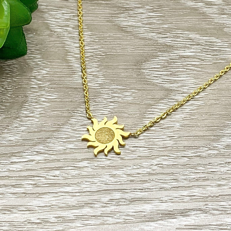 You Are My Sunshine Gift, Dainty Sun Necklace, Sunshine Jewelry, Friendship Necklace, Starburst Pendant, Gift for Girlfriend, Birthday Gift