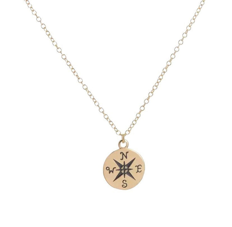 No Matter Where, Compass Necklace Set for 2 with Card, Friendship, Gold, Silver