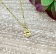 Tiny Paw Print Necklace, Dainty Paw Pendant, Minimal Pet Jewelry, Cat Lover Gift, Dog Owner Gift, Paw Prints on your Heart Quote, Pet Loss