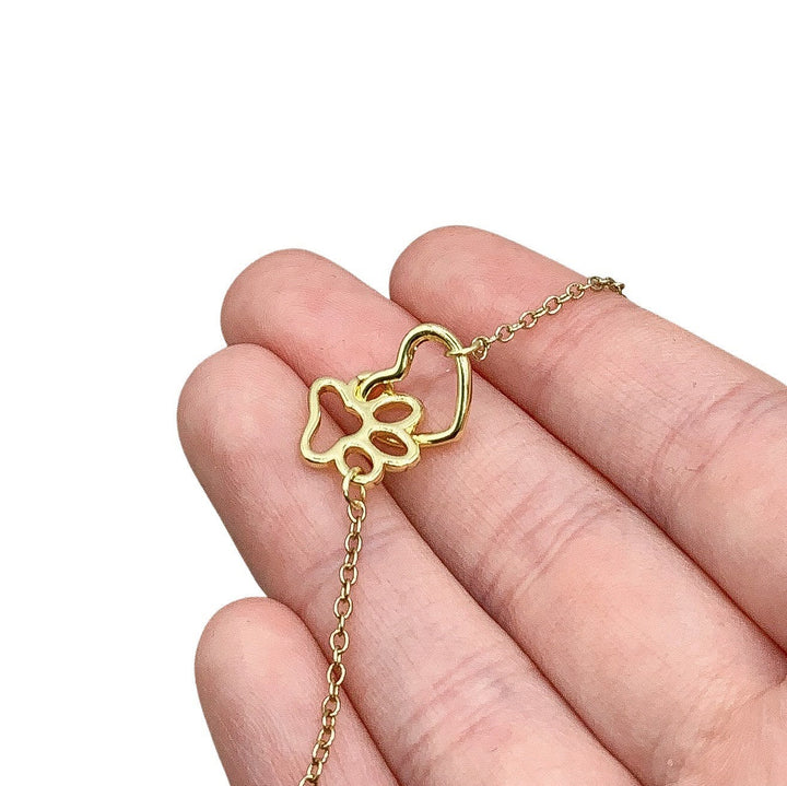 Collier avec empreinte de patte, pendentif cœur entrelacé, collier pour amoureux des chats, cadeau pour propriétaire de chat, souvenir pour animal de compagnie, souvenir de la perte d'un chien, hommage