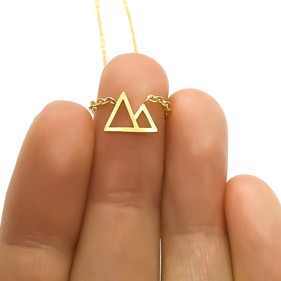 Collier Montagne, Pendentif Twin Peaks, Bijou délicat, Cadeau de départ pour une amie, Collier minimaliste, Cadeau pour une nouvelle aventure, Cadeau de Noël