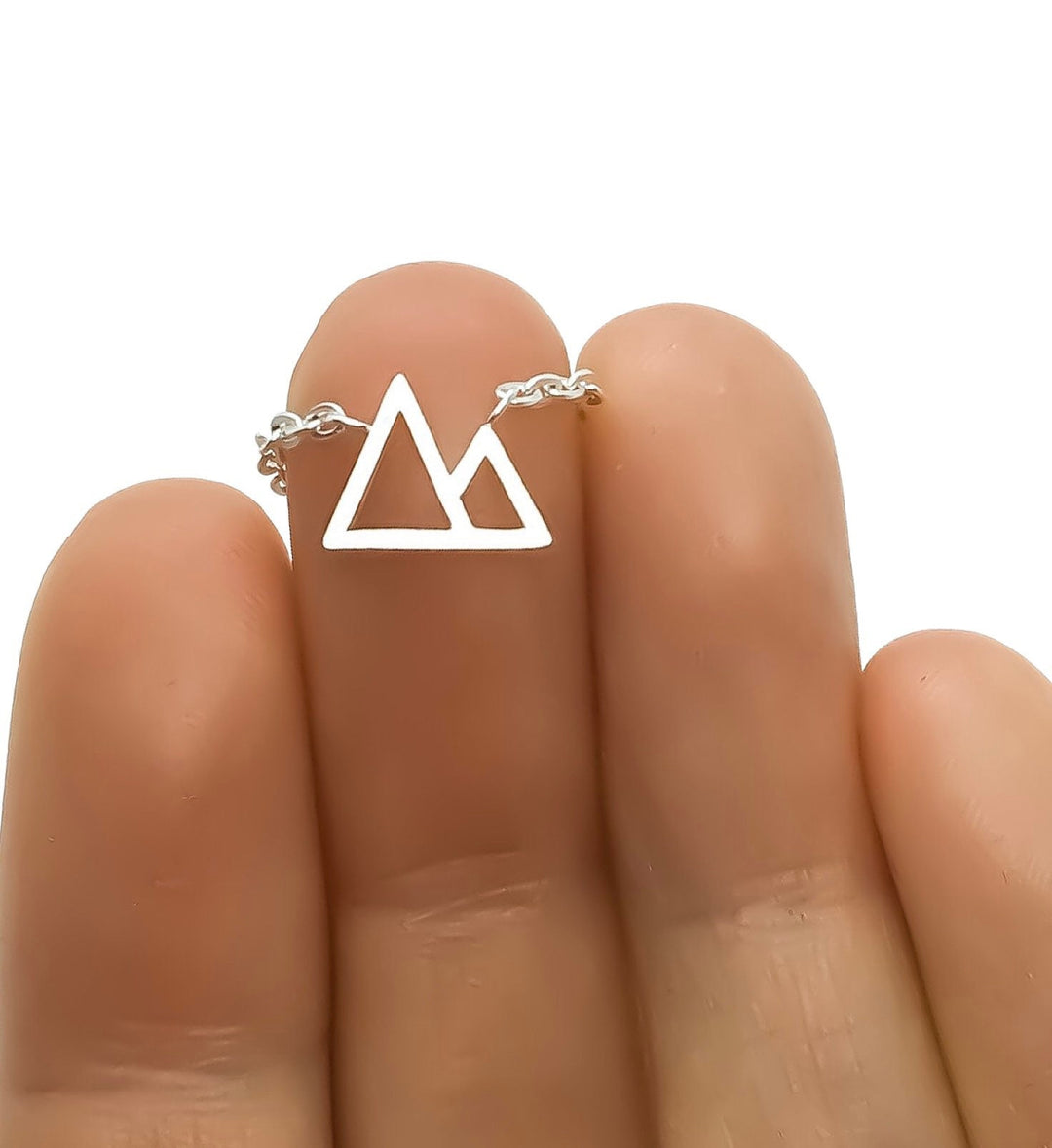 Collier Montagne, Pendentif Twin Peaks, Bijou délicat, Cadeau de départ pour une amie, Collier minimaliste, Cadeau pour une nouvelle aventure, Cadeau de Noël