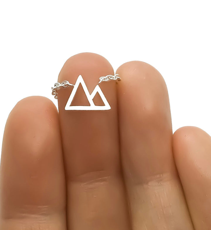 Collier Montagne, Pendentif Twin Peaks, Bijou délicat, Cadeau de départ pour une amie, Collier minimaliste, Cadeau pour une nouvelle aventure, Cadeau de Noël