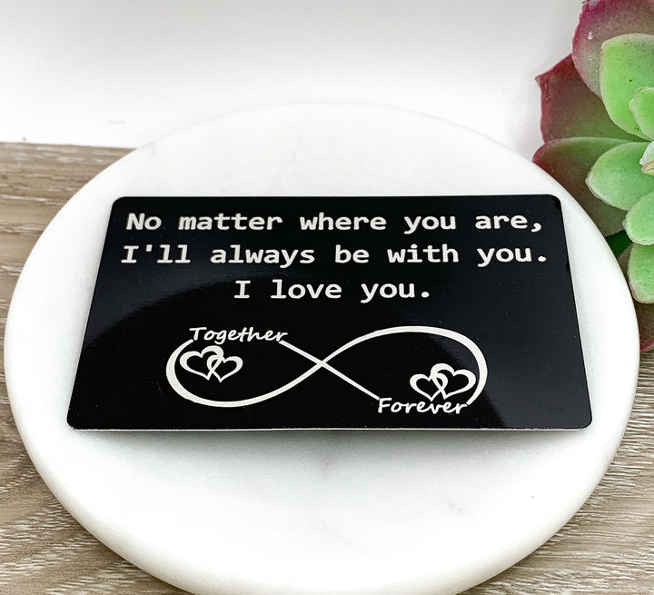 Carte romantique « Ensemble pour toujours », à glisser dans son portefeuille. Cadeau pour mari, cadeau pour partenaire, cadeau de sa femme, cadeau sentimental, cadeau d'anniversaire.