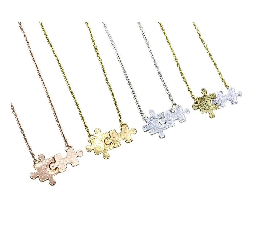 Collier mini puzzle, pendentif pièce de puzzle, bijou autisme, maman d'enfant autiste, cadeau pour enseignant spécialisé, enfant atypique