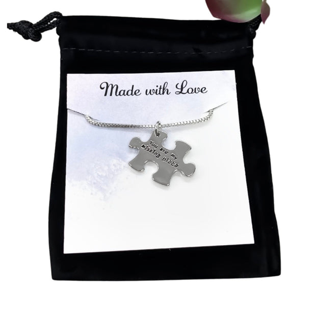 You Are My Missing Piece Necklace, Puzzle Piece Necklace, Friendship Jewelry, Gift for Best Friend, Gift for Girlfriend, Christmas Gifts