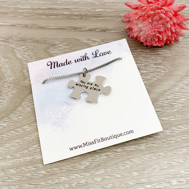 You Are My Missing Piece Necklace, Puzzle Piece Necklace, Friendship Jewelry, Gift for Best Friend, Gift for Girlfriend, Christmas Gifts