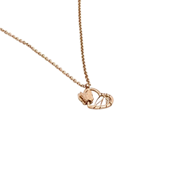 Collier papillon cœur, Bijou papillon, Cadeau pour les amoureux des papillons, Pendentif papillon or rose, Bijou insectes, Bijou de printemps, Collier délicat