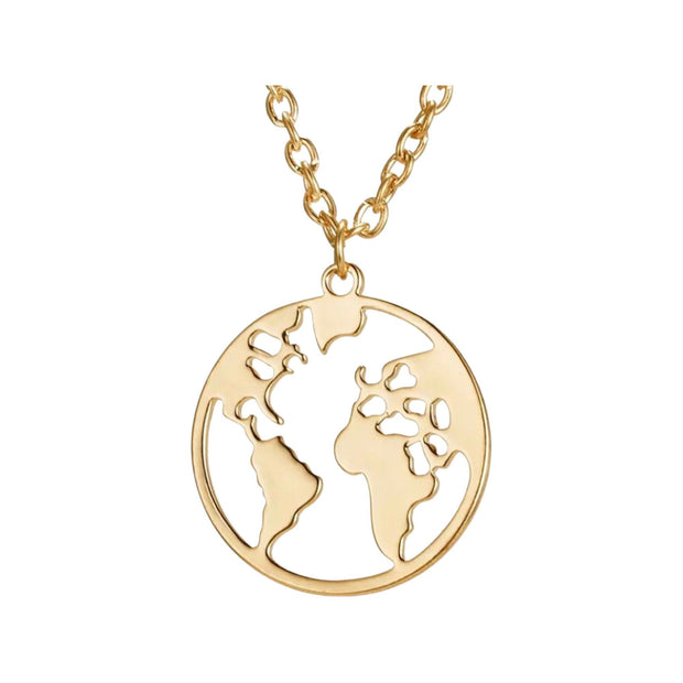 World Globe Necklace, Planet Earth Pendant, Travel Jewelry, No Matter Where Gift, Gift for Traveler, Statement Necklace, New Adventure Gift