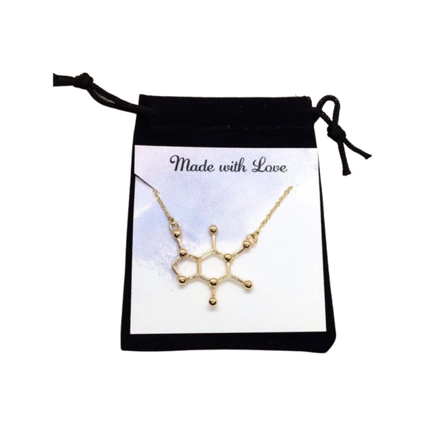 Caffeine Necklace Silver, Molecular Jewelry, Coffee Lover Gift, Mom Friend Gift, Motherhood Jewelry, Teacher Necklace, Coworker Christmas