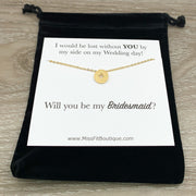 Compass Necklace, Bridesmaid Proposal Necklace with Card, Minimalist Jewelry, Maid of Honor Gift, Bridal Party Gift, Will You Be My, Wedding