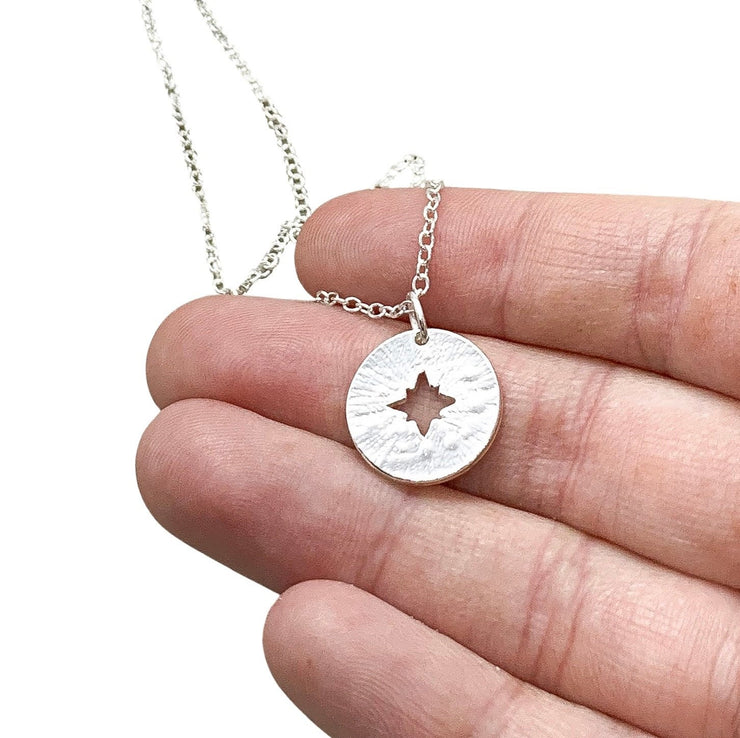 Compass Necklace, Sisters Side By Side Card, Rose Gold, Silver, Gold