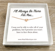 Always There For You, Heart Necklace with Card, Rose Gold, Silver, Friend