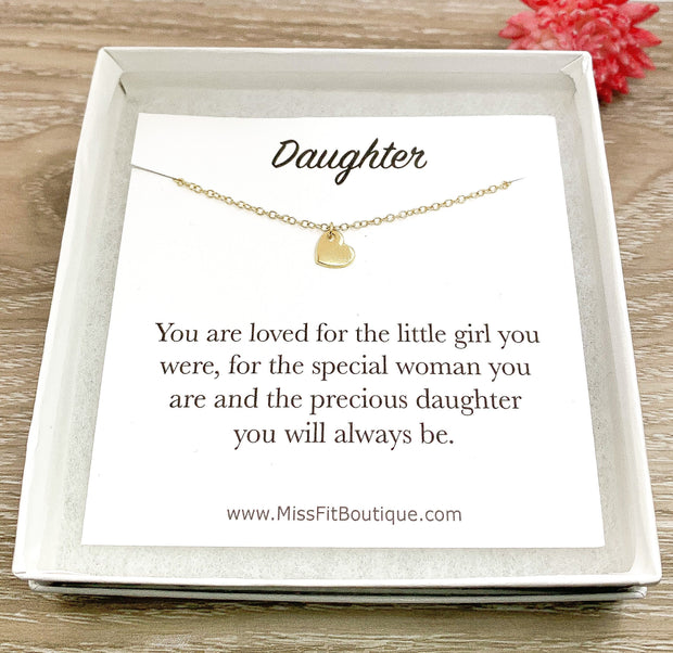 Daughter Necklace from Mother, Heart Necklace, Daughter Gift from Mom, Sweet 16 Gift, Birthday Gift, Daughter Jewelry, Wedding Gift