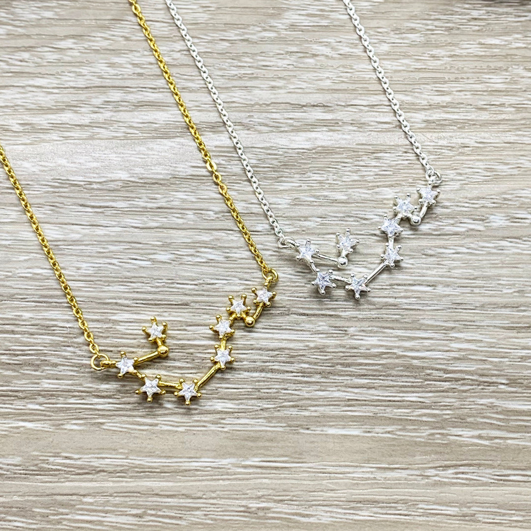 Sparkly Stars Necklace, Studded Constellation Necklace, Dainty Celestial Jewelry, Astronomy Necklace, Astrology Jewelry, Gift for Her