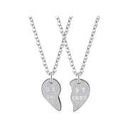 Split Hearts Necklace, Matching Friendship Necklace Set for 2, Half Heart Pendants, Best Friends Gift, Tweens BFF Gift