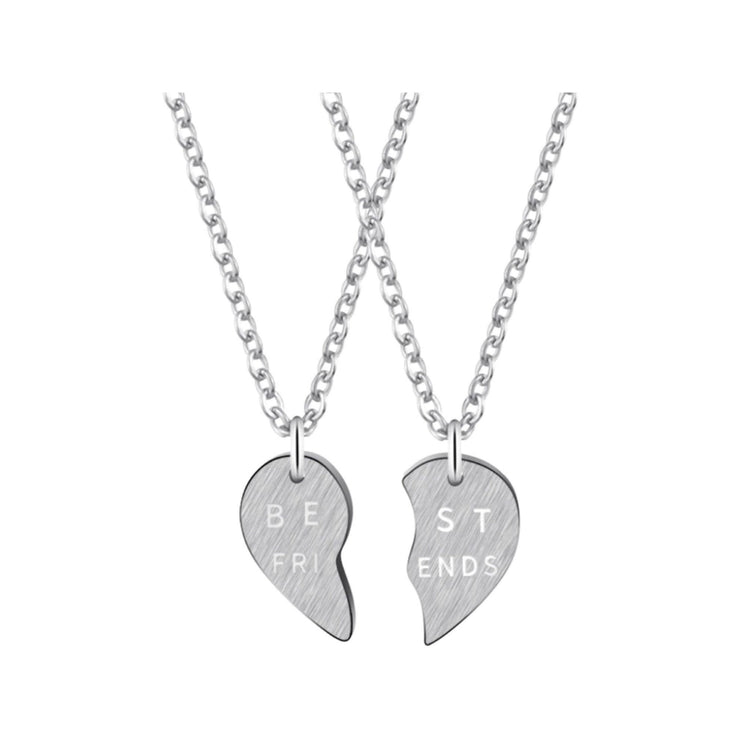 Split Hearts Necklace, Matching Friendship Necklace Set for 2, Half Heart Pendants, Best Friends Gift, Tweens BFF Gift