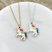 Colorful Unicorn Necklace, Mythical Jewelry, Unicorn Lover Gift, Magic Horse Necklace, Whimsical Jewelry, Christmas Gift for Little Girl