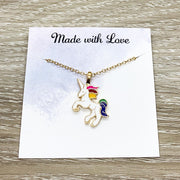 Colorful Unicorn Necklace, Mythical Jewelry, Unicorn Lover Gift, Magic Horse Necklace, Whimsical Jewelry, Christmas Gift for Little Girl