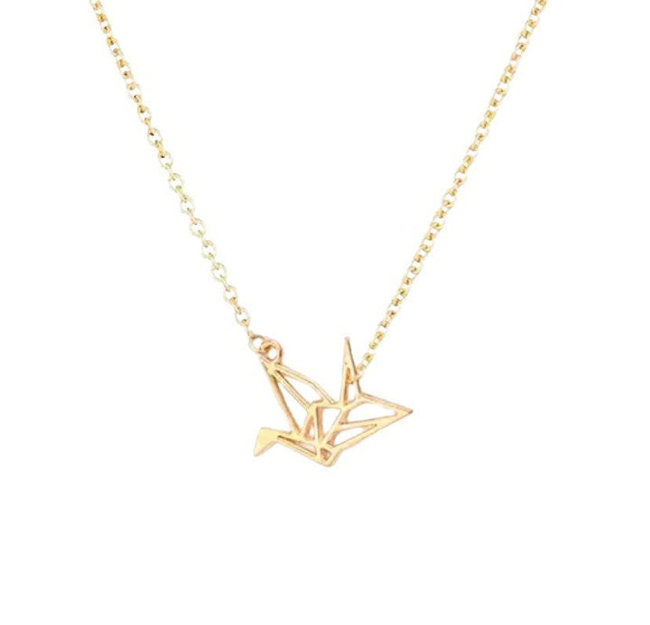 Collier Grue Origami, Collier Petit Oiseau, Cadeau pour les amoureux des oiseaux, Bijou Faune Sauvage, Collier pour Femme, Bijou Minimaliste, Cadeau de Noël