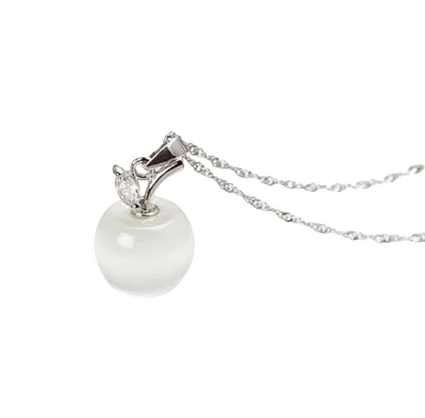 Collier Pomme, Collier Pomme en Opale Mini, Bijou Pomme, Collier Fruit, Collier Professeur, Bijou d'Automne, Cadeau de Rentrée des Classes