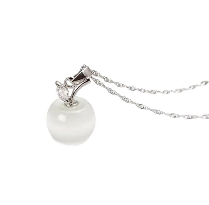 Collier Pomme, Collier Pomme en Opale Mini, Bijou Pomme, Collier Fruit, Collier Professeur, Bijou d'Automne, Cadeau de Rentrée des Classes