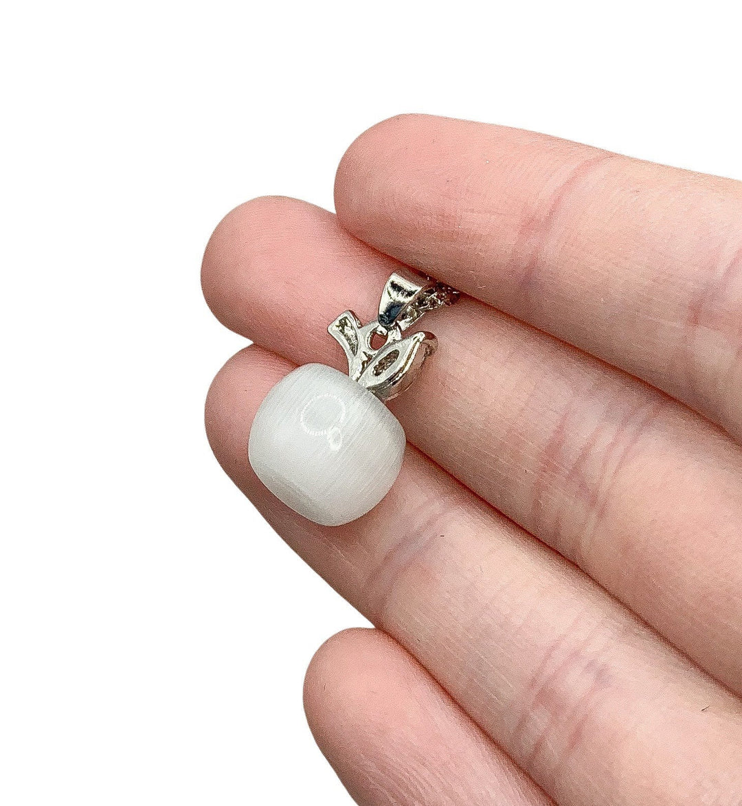 Collier Pomme, Collier Pomme en Opale Mini, Bijou Pomme, Collier Fruit, Collier Professeur, Bijou d'Automne, Cadeau de Rentrée des Classes