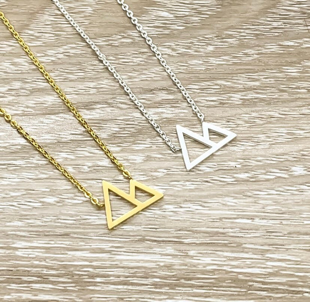 Mountain Peaks Necklace, Outdoors Jewelry, Dainty Jewelry, Going Away Gift for Friend, Minimalist Necklace, Adventure Gift, Christmas Gift