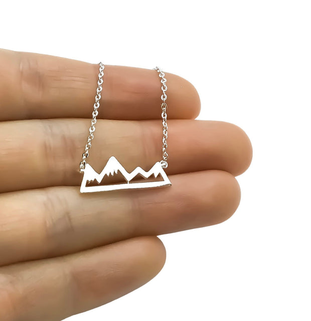 Tiny Mountain Range Necklace, Dainty Mountain Jewelry, Travel Necklace, Going Away Gift for Friend, Minimalist Necklace, New Adventure Gift