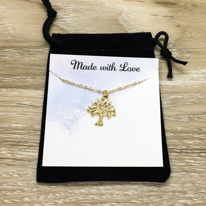 Collier Petit Arbre, Collier Arbre de Vie, Pendentif Arbre Généalogique, Cadeau pour les Amoureux de la Nature, Pendentif Forêt, Bijou Inspiré par la Nature, Cadeau pour Elle