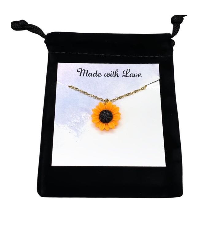 Collier Tournesol Doré, Bijou Tournesol, Collier d'Automne, Bijou d'Automne, Collier Fleur, Cadeau de Noël pour Elle, Cadeau Fête des Mères