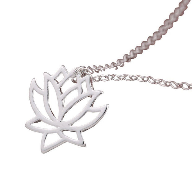 Lotus Flower Necklace, Dainty Lotus Necklace, Yoga Necklace, Floral Pendant, Flower Necklace, Zen Necklace, Layering Necklace