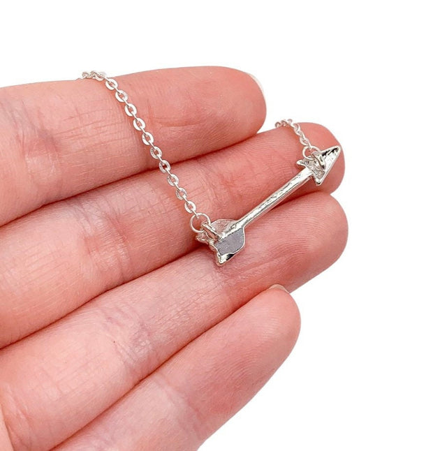 Arrow Necklace, Warrior Jewelry, Sideways Arrow Pendant, Strength Necklace, Arrow Jewelry, Cancer Survivor Gift, Support