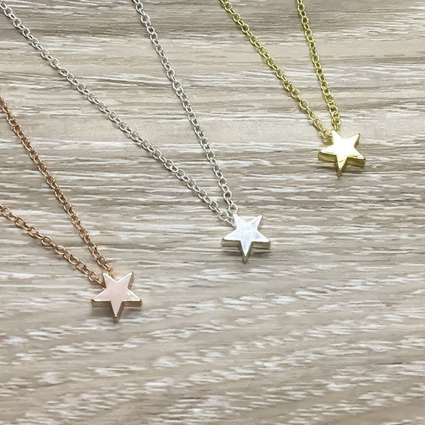 Tiny Star Necklace, Dainty Star Pendant, Layered Necklace, Minimalist Jewelry, Delicate Necklace, Little Girl Necklace, Stocking Stuffers